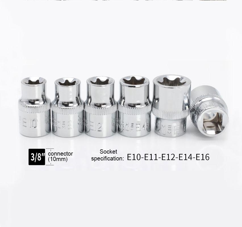 14Pcs Female Star Bit Sockets Set 1/2'' 3/8'' 1/4'' Drive Sockets E4 -E24 with Storage Box