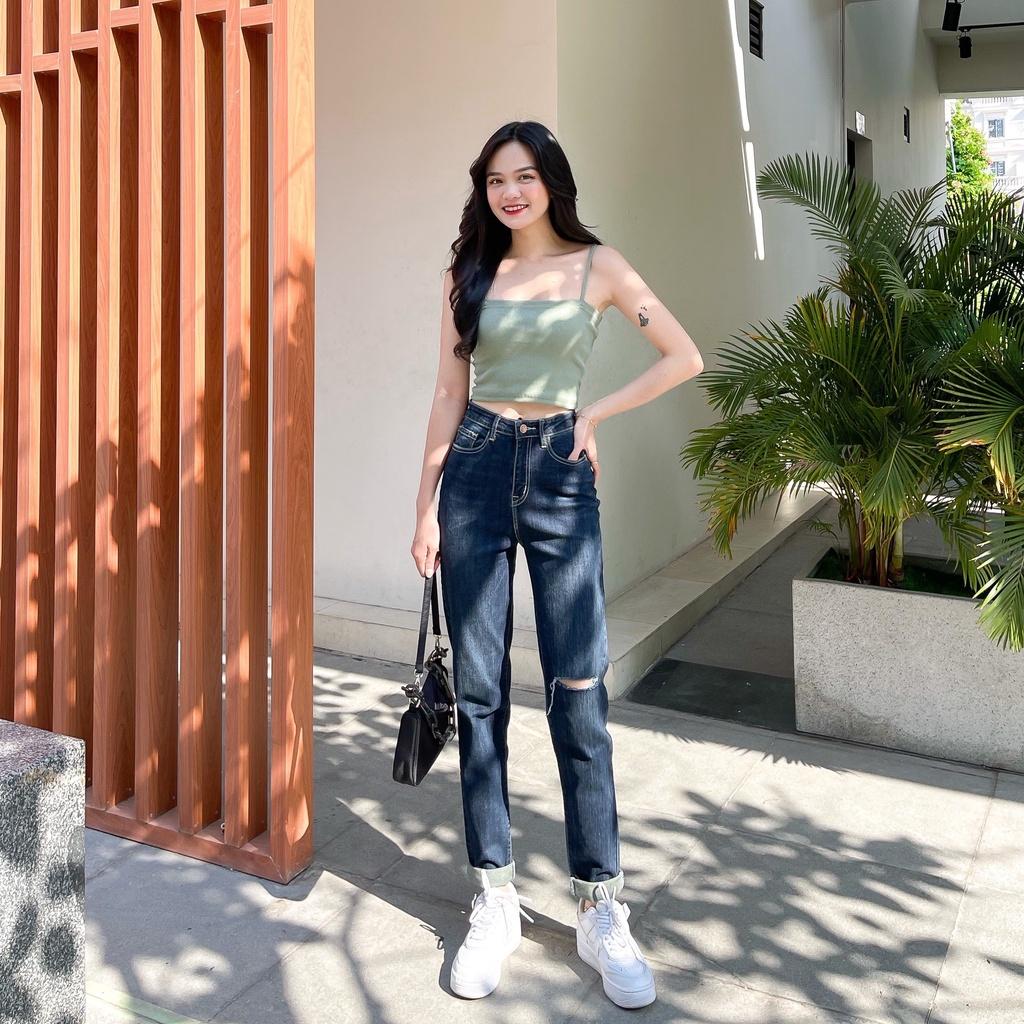 QUẦN JEANS BAGGY BOYSLIM ZAREEN JEA134 XANH ĐẬM