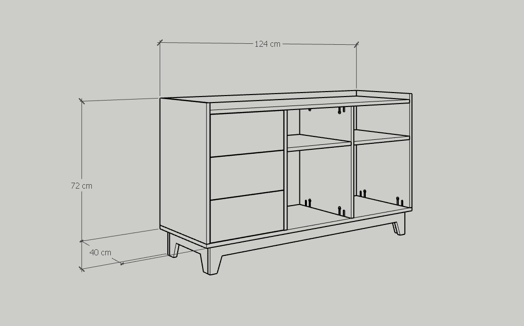 [Happy Home Furniture] KINA , Tủ đựng đồ 7 ngăn , 124cm x 40cm x 72cm ( DxRxC), THK_075