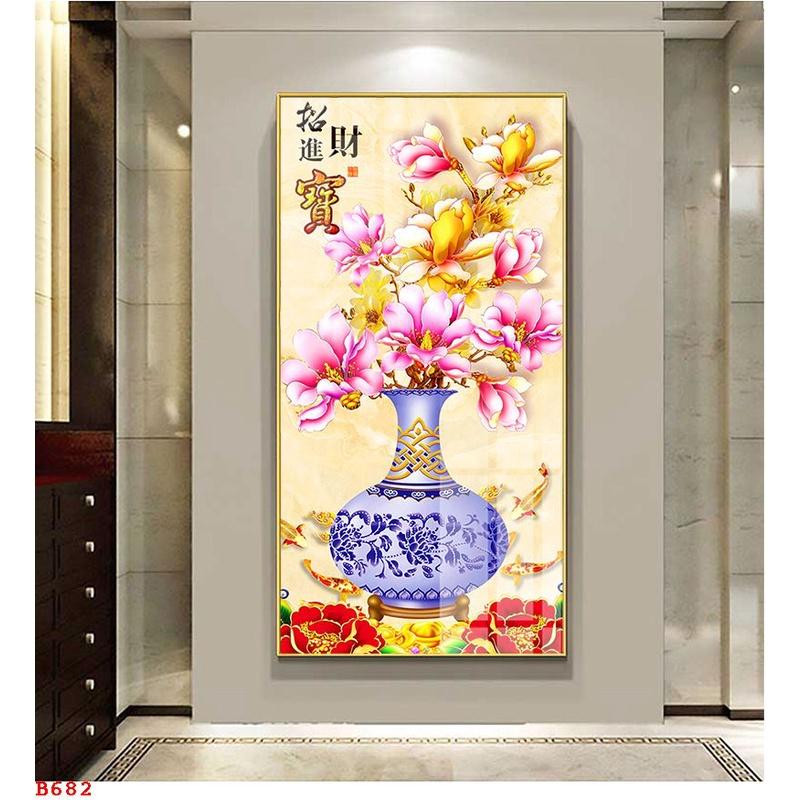 TRANH BÌNH HOA NGHỆ THUẬT TRÁNG GƯƠNG MICA HIỆN ĐẠI SANG TRỌNG CAO CẤP 40*60/ 60*90