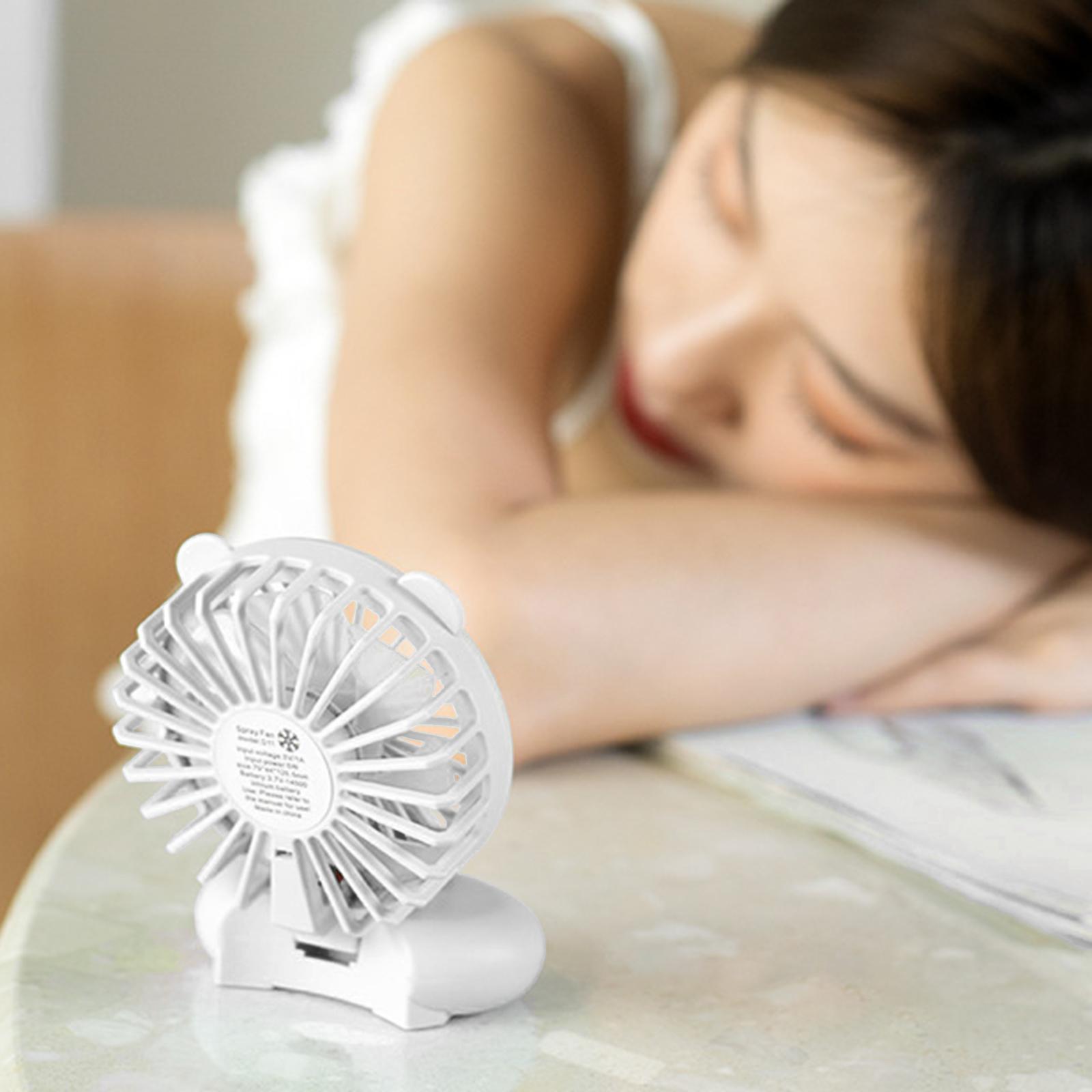 USB Neck Fan Rechargeable Mini Cooling Fan for Car Kitchen Shopping Travel Desktop