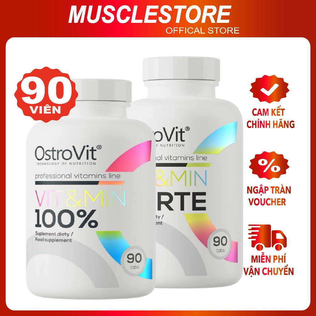 OstroVit VitaMin 100% (90 viên) Viên uống bổ sung Vitamin &amp; Khoáng chất | Nhập khẩu Ba Lan