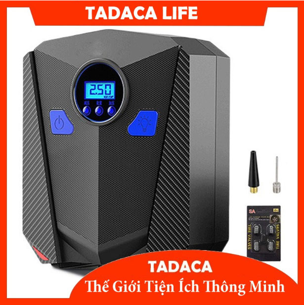Bơm Lốp Ô Tô Điện Tử Thông Minh - Có Chế Độ Tự Ngắt Khi Đầy , Đèn Pin Chiếu Sáng