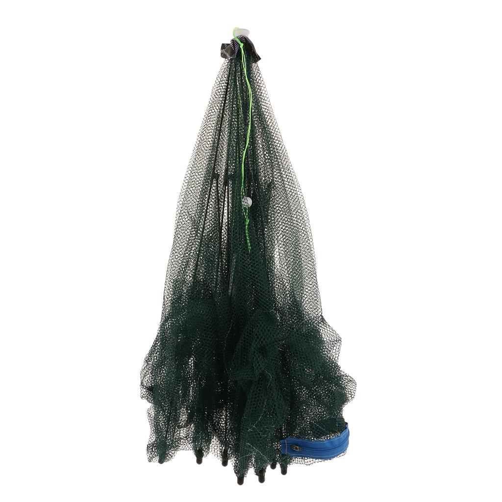 Nylon Foldable Fishing Mesh Trap Net Crab Prawn Shrimp Crayfish Bait Cast