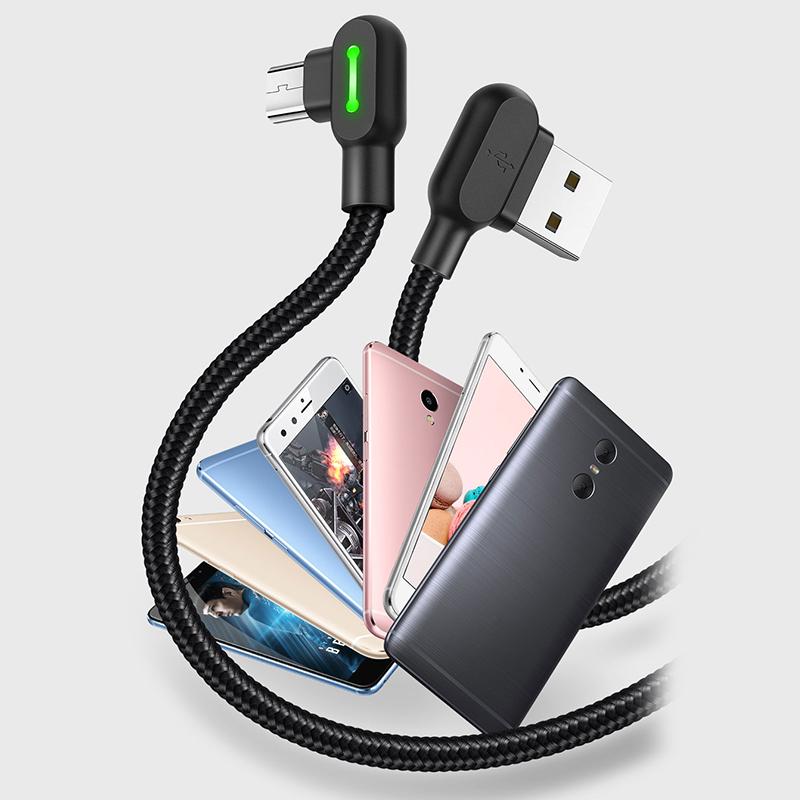 90 Degree Fast Charging Micro USB Fast Data Sync Charger Cable Cord