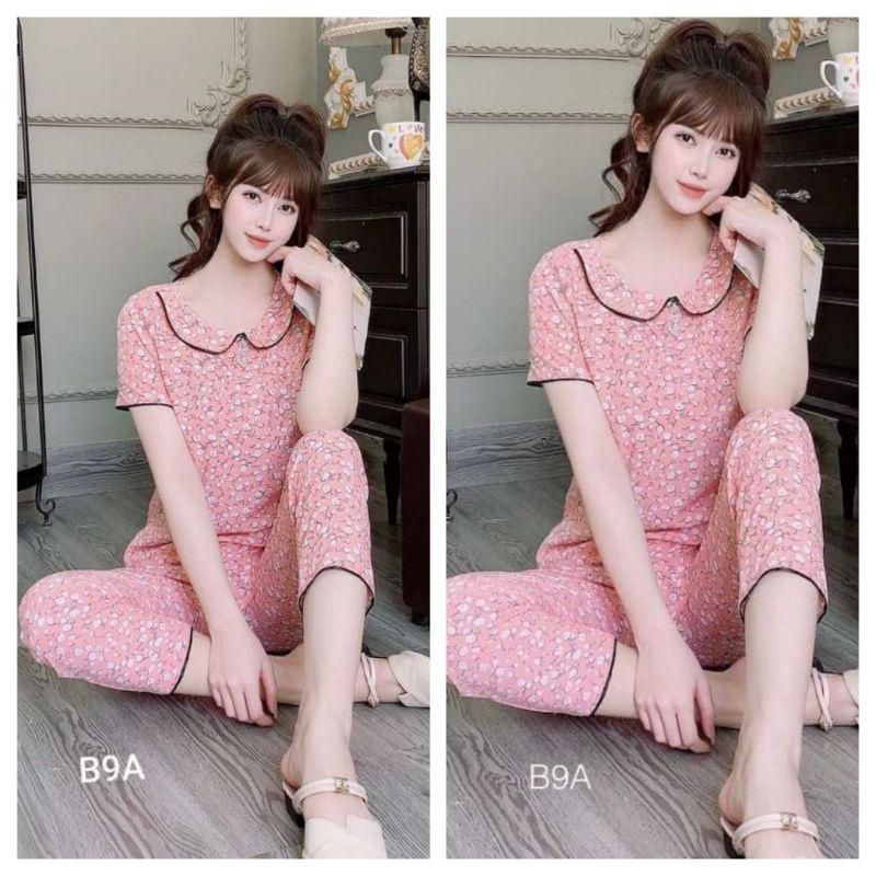 Bộ mặc nhà cổ V bi cốm đủ size chuẩn ảnh