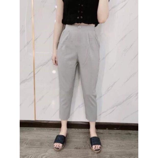 Quần đũi nữ cạp khóa quần baggy nữ khuy trước chun sau phong cách thời trang Banamo Fashion, baggy đũi 821