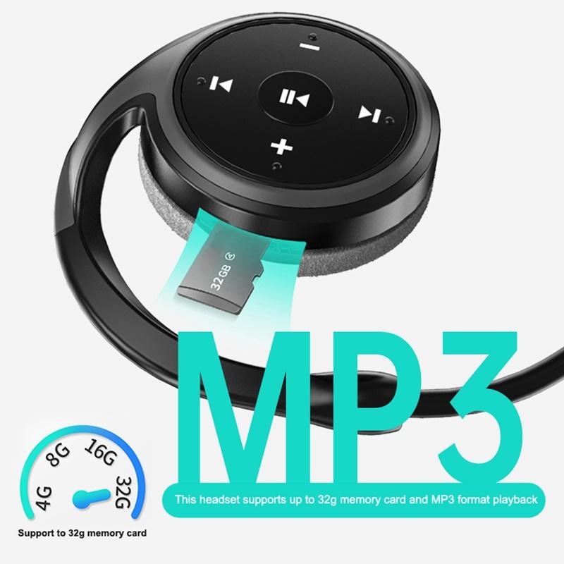 Arikasen Bluetooth Tai Nghe Không Dây Hỗ Trợ Thẻ TF FM Radio Mp3 Mở Tai HIFI Thể Thao Chống Thấm Nước Tai Nghe Có Mic
