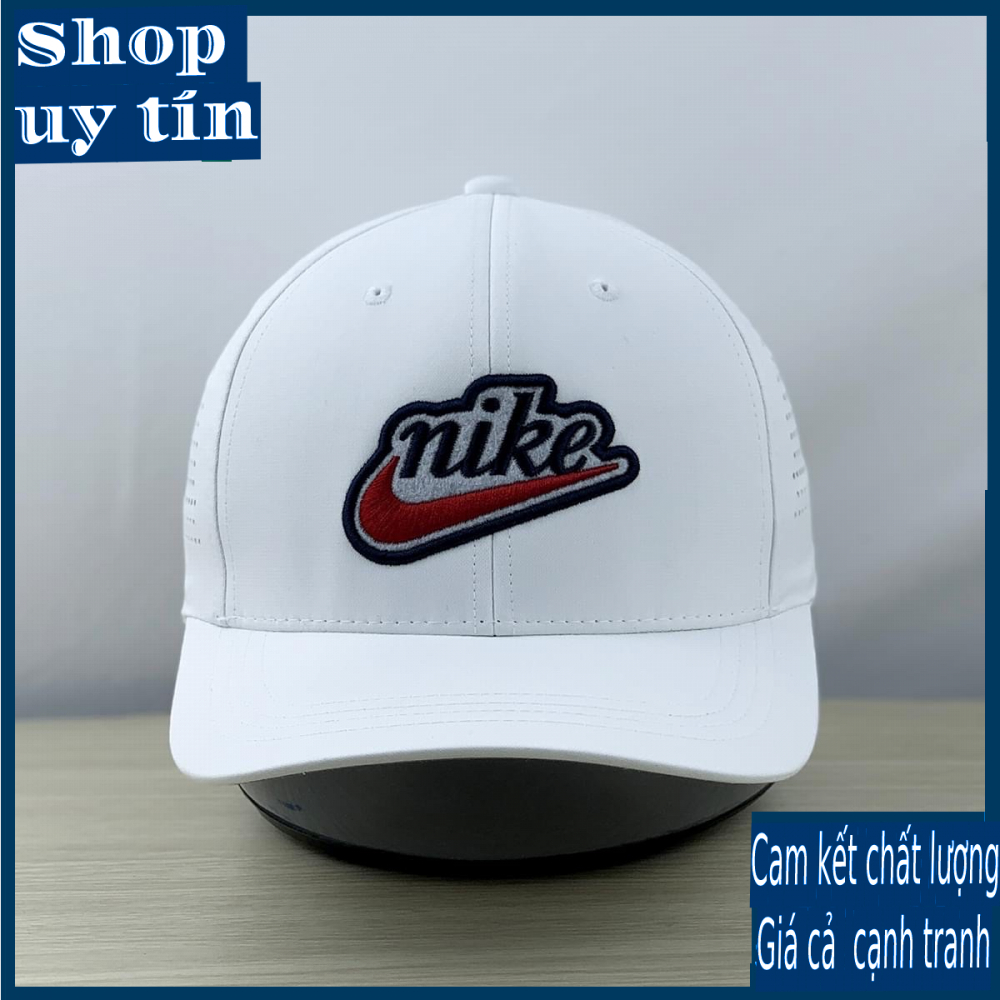 [ Miễn ship / giảm giá ] MŨ NÓN LƯỠI TRAI NAM NỮ BÍT ĐUÔI LOGO NIK CAO CẤP- màu trắng