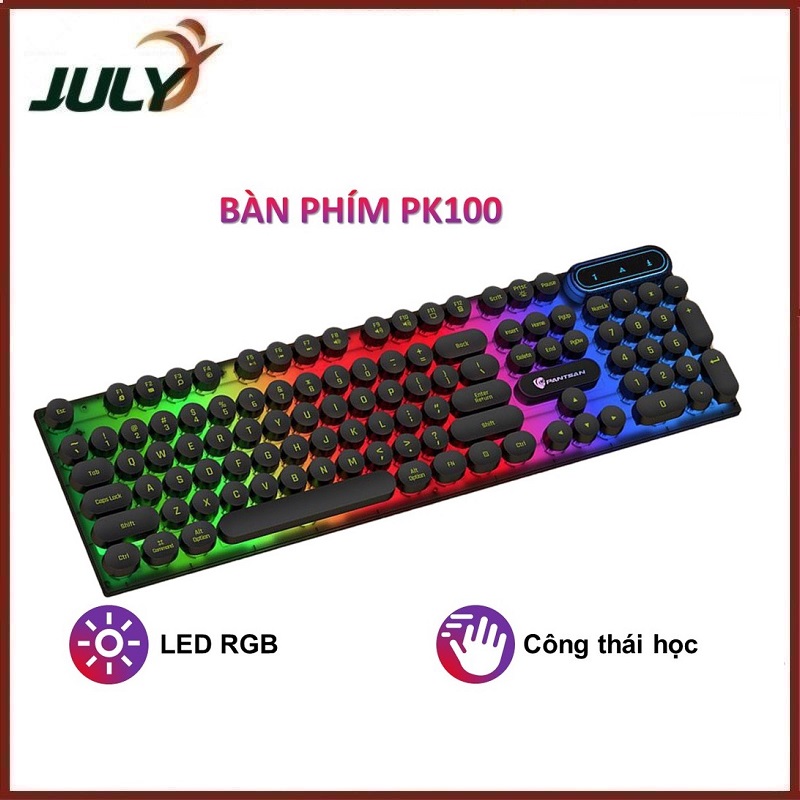 Bàn phím máy tính gaming giả cơ YINDIAO PK100 có dây nút tròn Led RGB chống nước chuyên chơi game và làm việc văn phòng - JL - HÀNG CHÍNH HÃNG