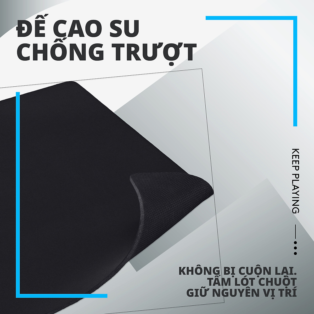 Bàn di chuột game Logitech G640 hống trượt kích thước 460 x 600 x 3 mm (dài x rộng x dày) - Hàng Chính Hãng