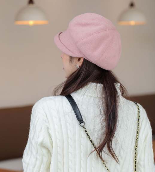 Mũ nồi dạ trơn cao cấp có vành cho nữ phong cách Hàn, nón beret nữ thời trang mới