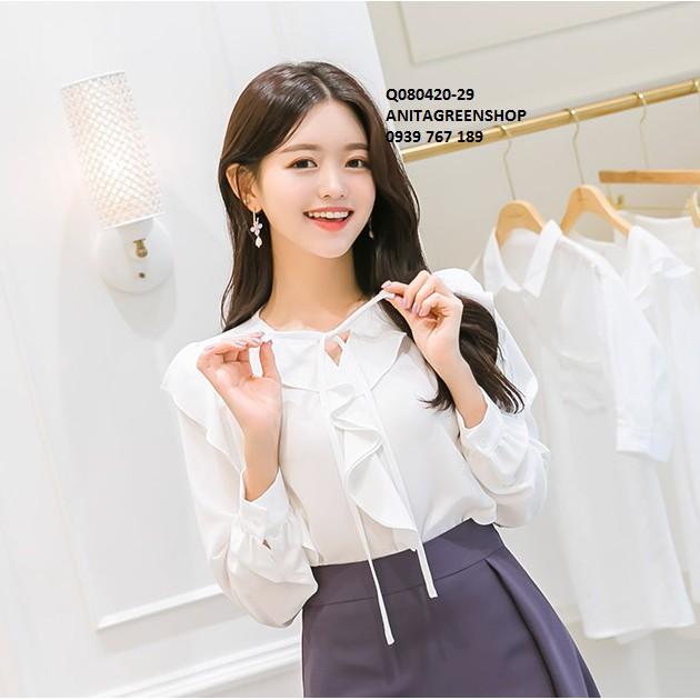 Q080420 ÁO SƠ MI NỮ NHÚN BÈO