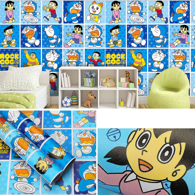20M DECAL GIẤY DÁN TƯỜNG KEO SẴN KHỔ 45CM MẪU DOREMON VÀ CÁC BẠN
