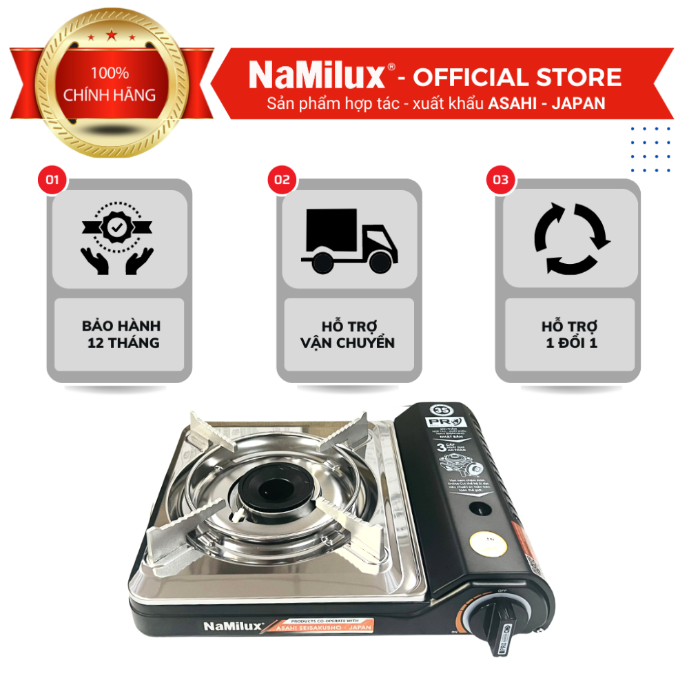 Bếp Gas Mini Cao Cấp PRO 3S NH-P3033PS│Van Ngắt Gas An Toàn 3 cấp│Công Suất Mạnh 3.1 Kw - Hàng Chính Hãng