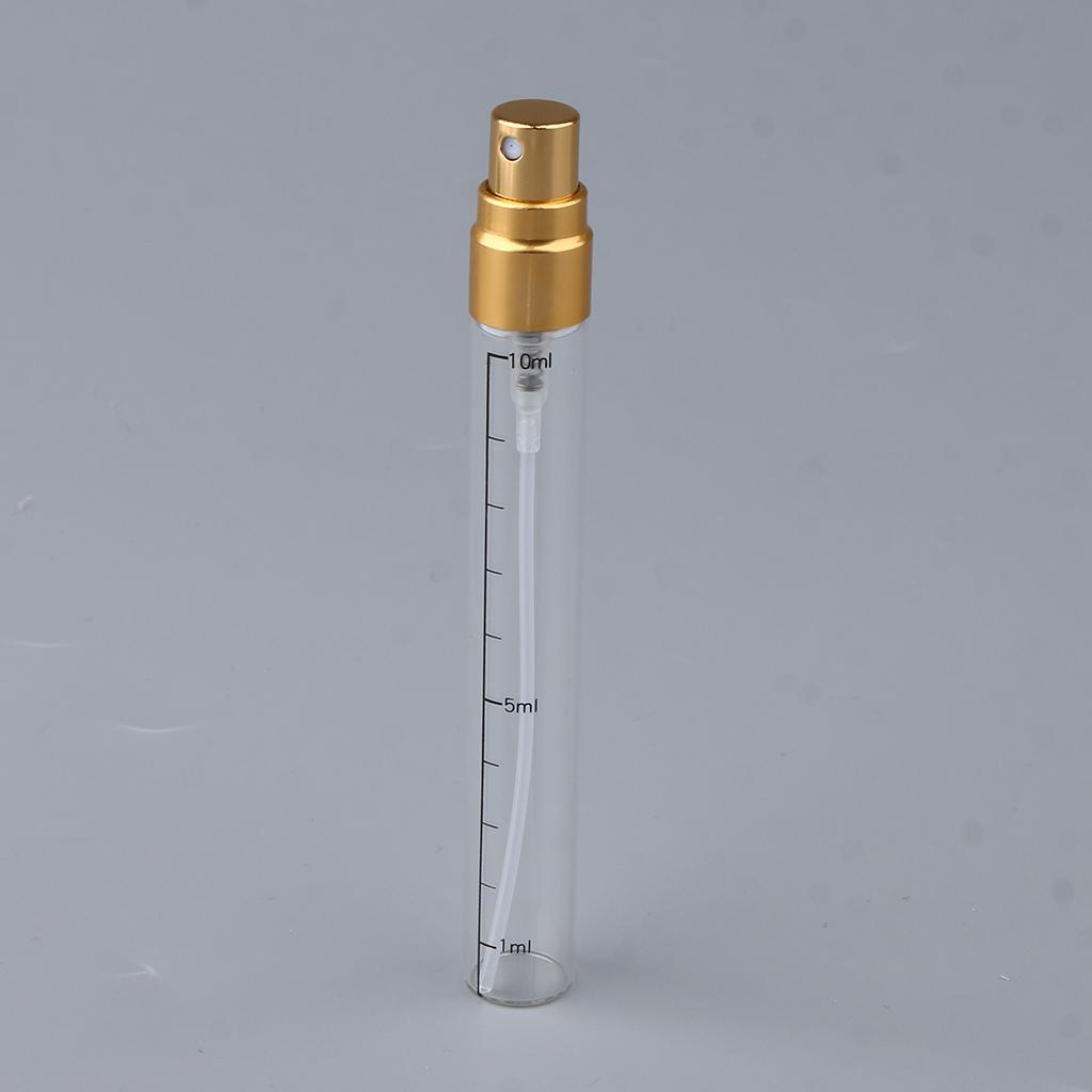 5x Empty  Aftershave Spray Bottles Refillable  Sprayer 10ml Gold