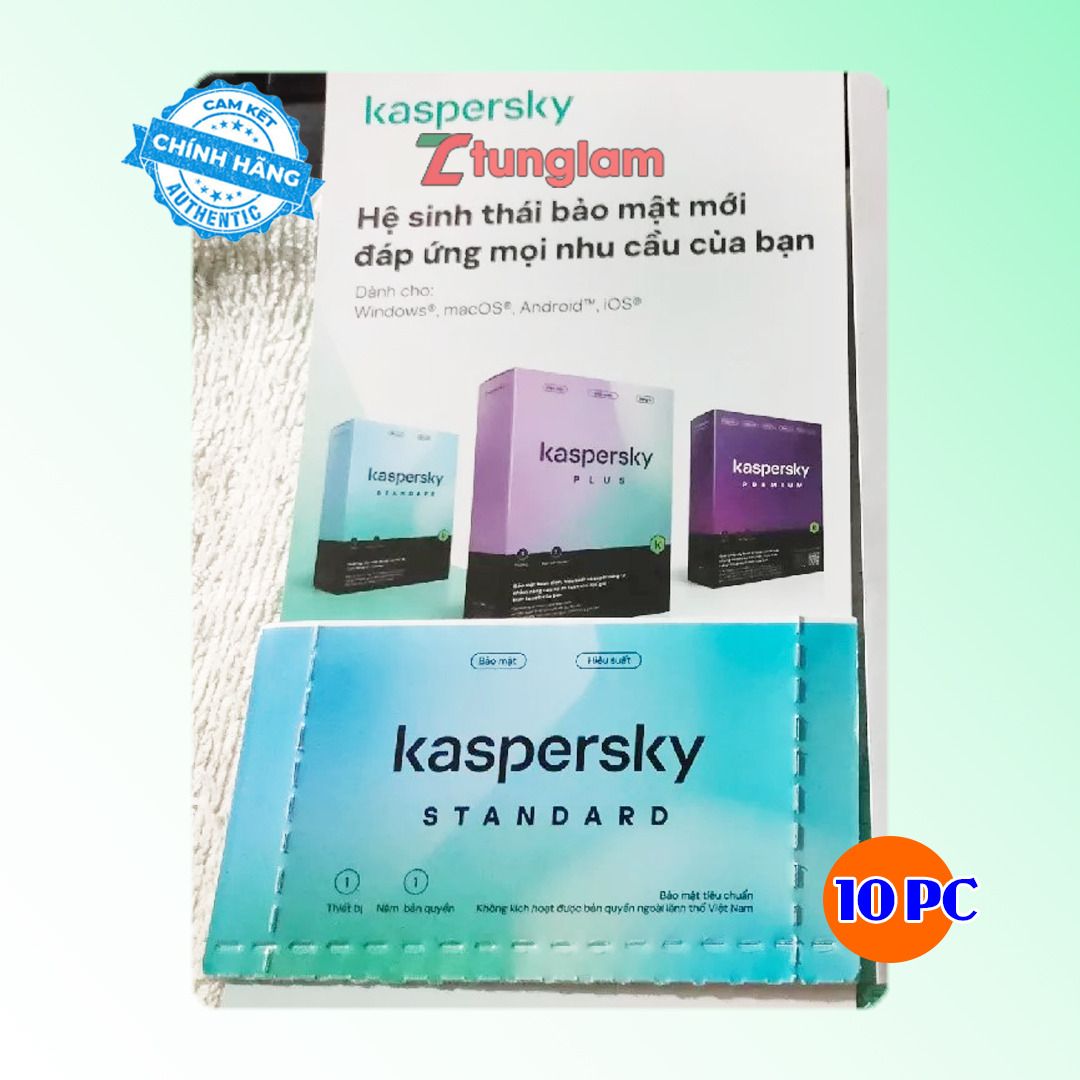 [Phân phối] Key Kaspersky Standard 10 U, 1 năm - Hàng chính hãng