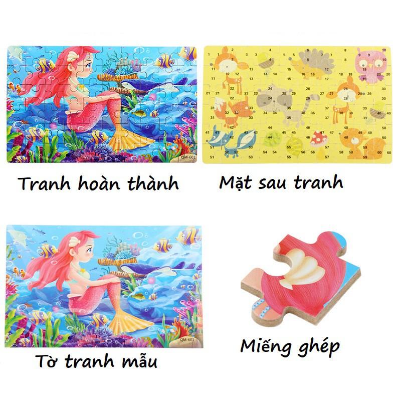 Bộ Tranh Ghép Hình Bằng Gỗ 60 Mảnh 16 Chủ Đề Hộp Sắt Cho bé Từ 3 Tuổi Giúp Phát Triển Tư Duy Toàn Diện KB216039