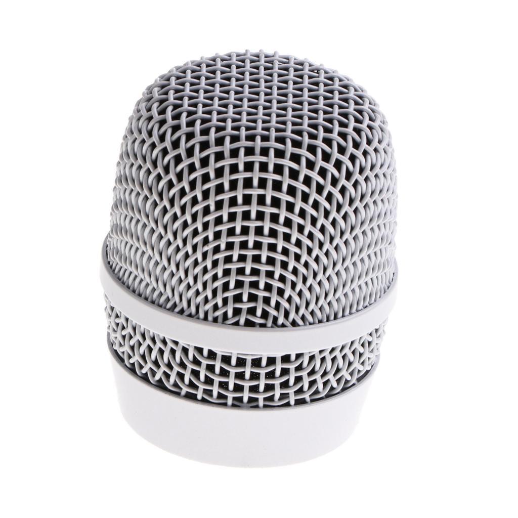 1x Steel Handheld Mesh Microphone Grill Head Silver with Inner Foam Filter