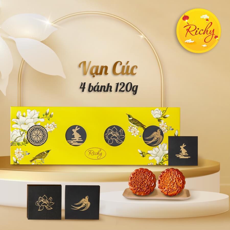 Bánh trung thu Richy hộp cao cấp - bộ Vạn Cúc