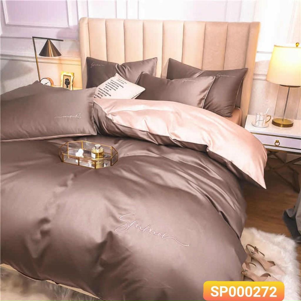 Bộ Chăn Ga Gối Lụa Tencel 40s/4 món đơn sắc nhập khẩu cao cấp