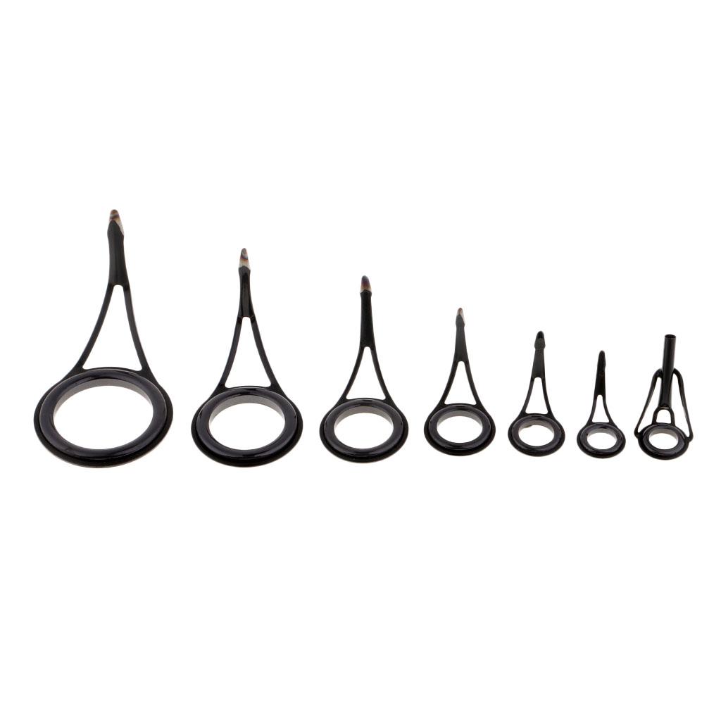 7pcs Fishing Rod Guides Eye Ring DIY Rod Repair Kit