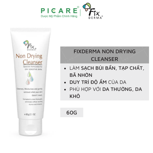 Sữa Rửa Mặt Fixderma Dành Cho Da Khô, Nhạy Cảm Non Drying Cleanser 60g