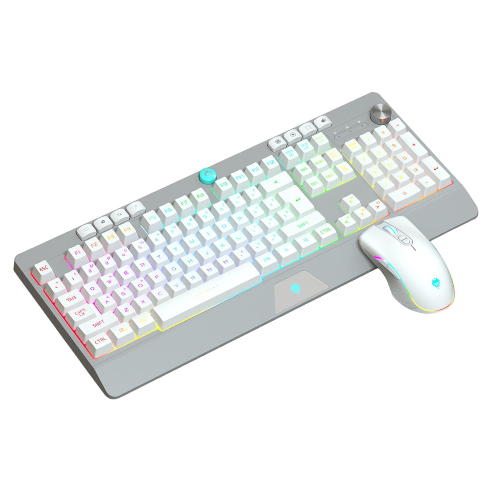 Gaming Keyboard and Mouse Set Standard Keys Adjustable for Gamer Desktop