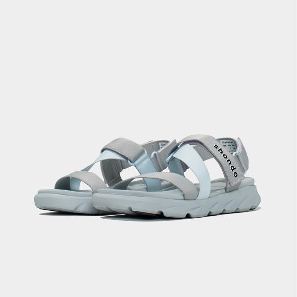 Sandal Shondo F6 sport đế xám phối quai xanh da trời F6S2030