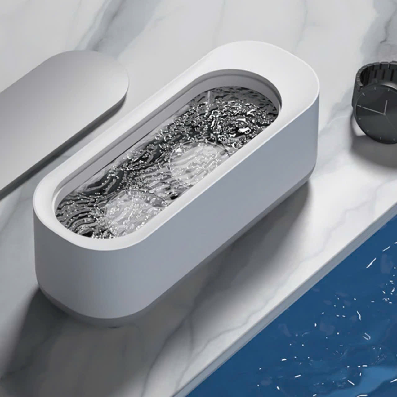 Máy làm sạch mắt kính , đồ trang sức dùng sóng siêu âm cỡ nhỏ thiết kế di động sử dụng tại nhà