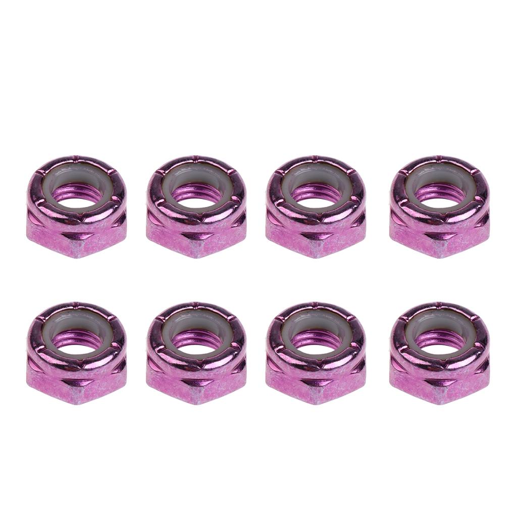 2x8pcs Skateboard Truck Wheel Axle Screw Nuts Longboard Accessories