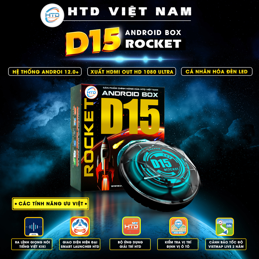 Siêu phẩm  D15 Rocket chuyển đổi màn hình Android ô tô - Cấu hình khủng RAM 8GB/ RAM 265GB/ QCM-6125