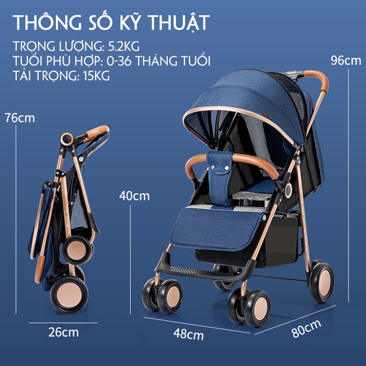 Xe đẩy trẻ em, xe dẩy đi bộ siêu nhẹ gấp gọn , xe đẩy du lịch