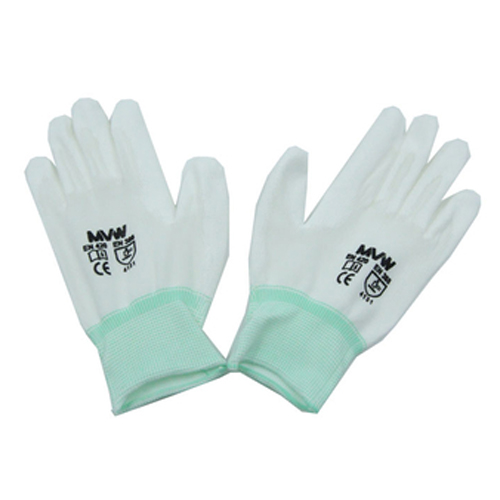 Găng tay bảo hộ MVW màu trắng phủ PU lòng bàn tay MVW-WPPC-300M size M