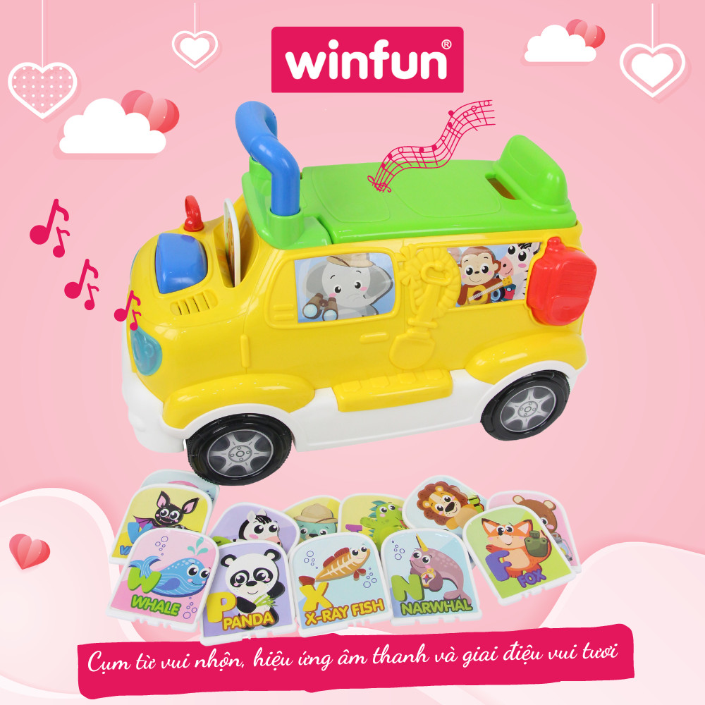 Xe tải chòi chân kiêm bộ sưu tập động vật hoang dã có nhạc Winfun 0864 - đồ chơi vận động và giáo dục sớm