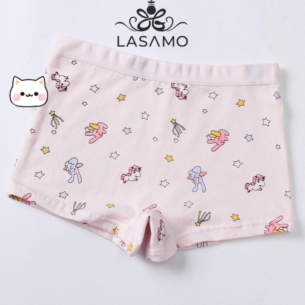 Quần chip bé gái, quần lót cho bé gái cotton cao cấp họa tiết Little Rabbit dễ thương hãng LASAMO mã QLB023