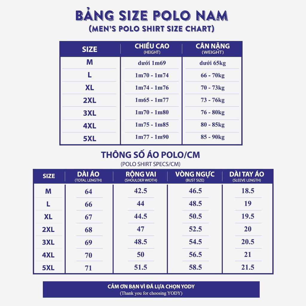 Áo polo thể thao nam YODY vải Airy Cool Basic mềm mịn nhanh khô thấm hút mồ hôi tốt SAM5007