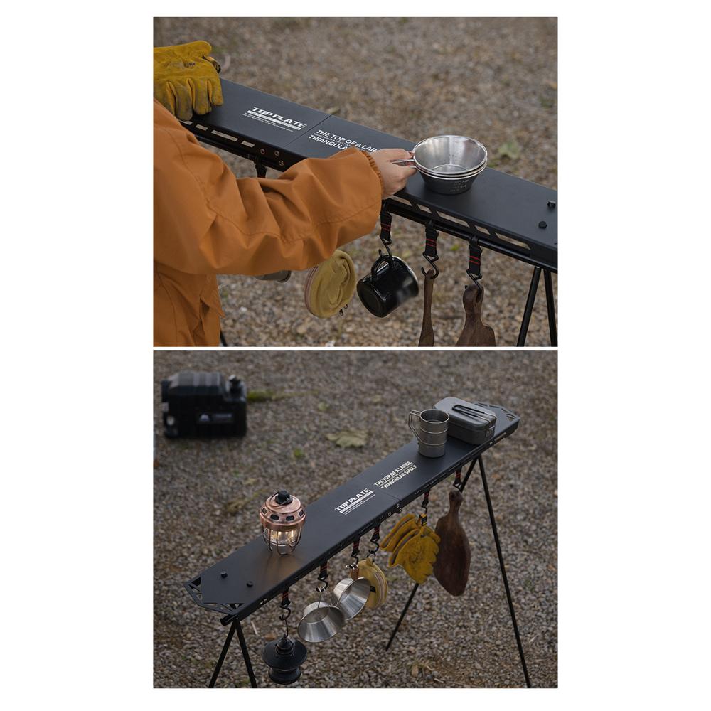 ShineTrip Outdoor Camping Picnic Drying Rack Table Board With Hook Hole Foldable Desktop Aluminum Alloy Shelf Tableboard Multifunctional Bracket Plate