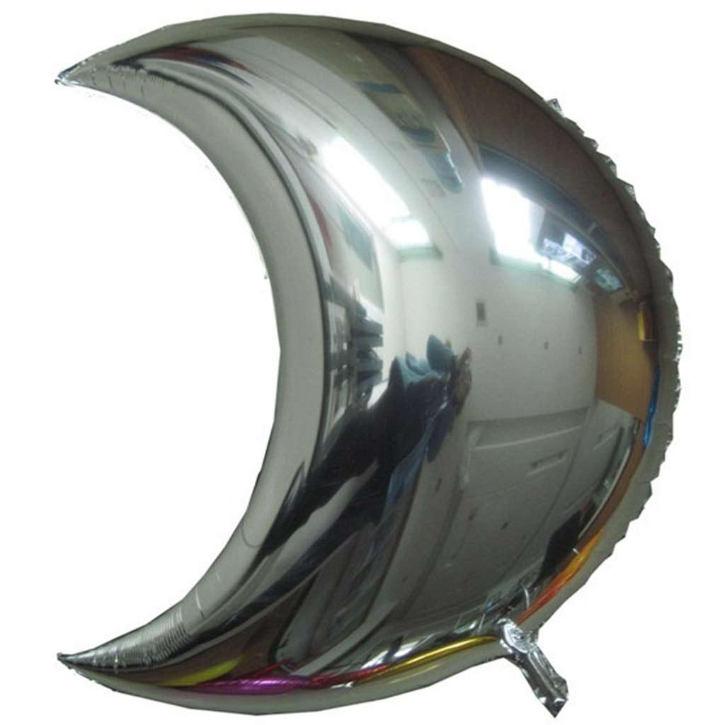5 Pieces Mylar Moon Balloon Foil Air Balloon for Wedding Baby Shower Silver