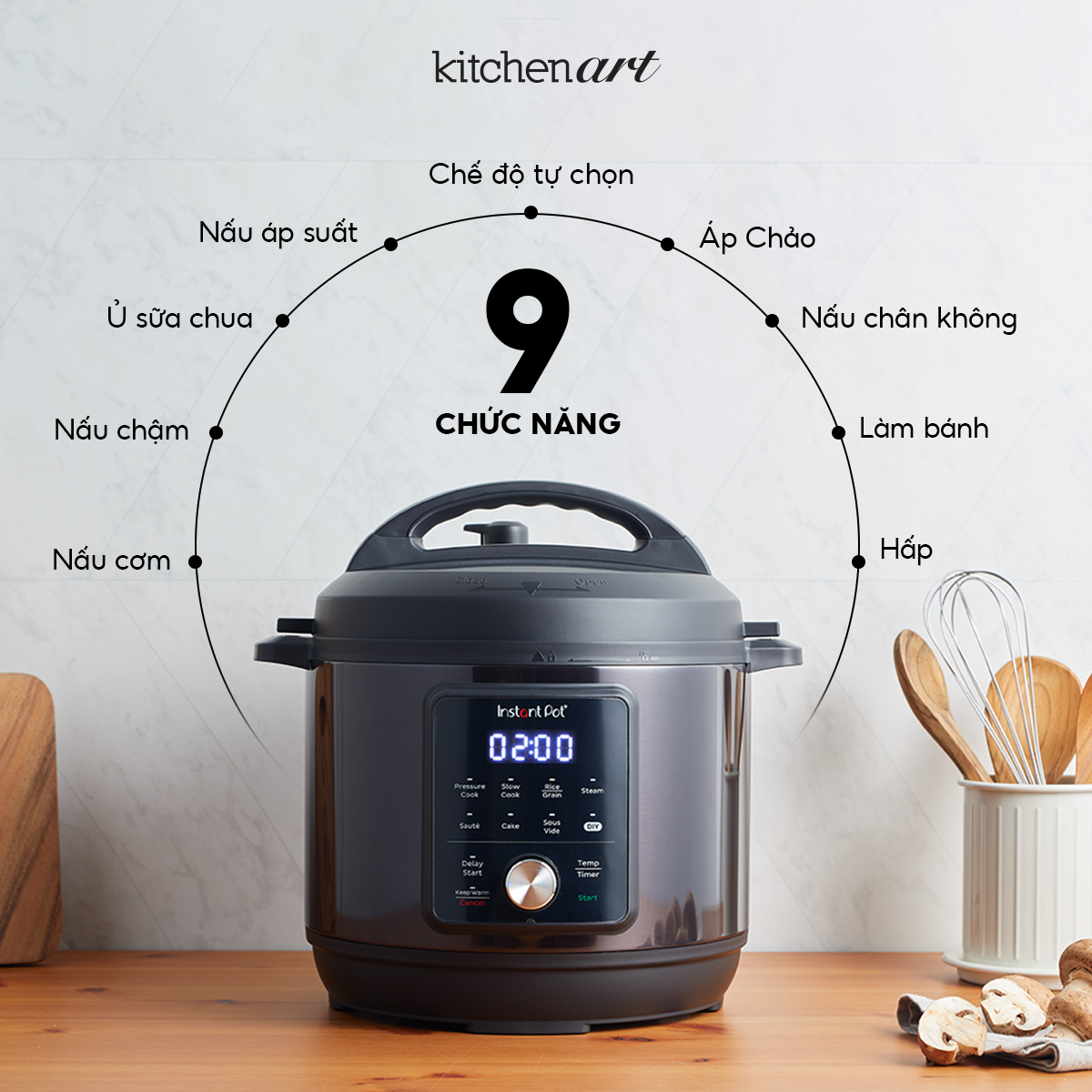 Nồi Áp Suất Điện Đa Năng INSTANT POT ESSENTIAL 60, 9 Chế Độ Nấu (5.7L) - Hàng Chính Hãng