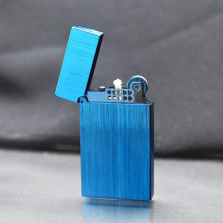 Vỏ Hột Quẹt Bật Lửa Upon Xăng Đá DX10X Màu Xanh Xước - Dùng Xăng Bấc Đá Cao Cấp