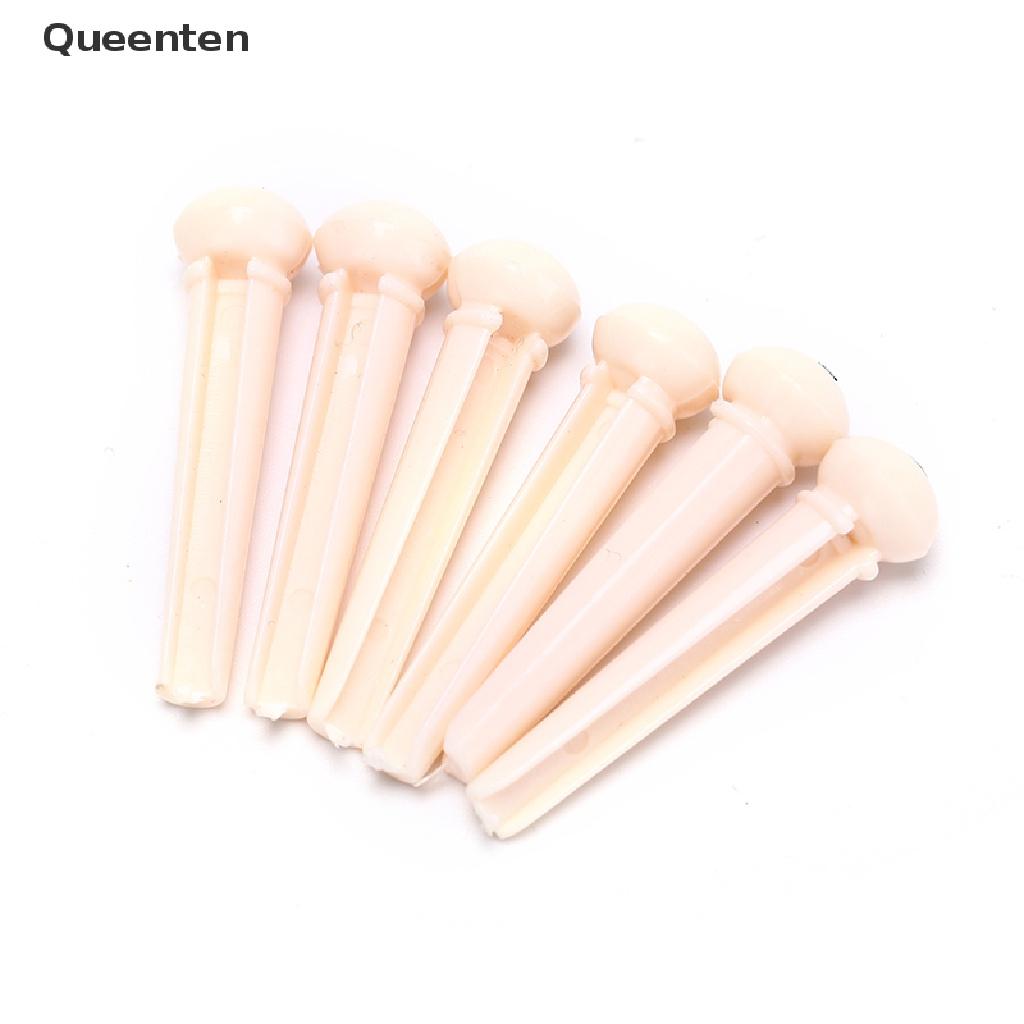 Queenten 1 Set Acoustic Guitar Bridge + Bone Bridge Pins/Saddle/Nut Saddle Guitar Parts QT