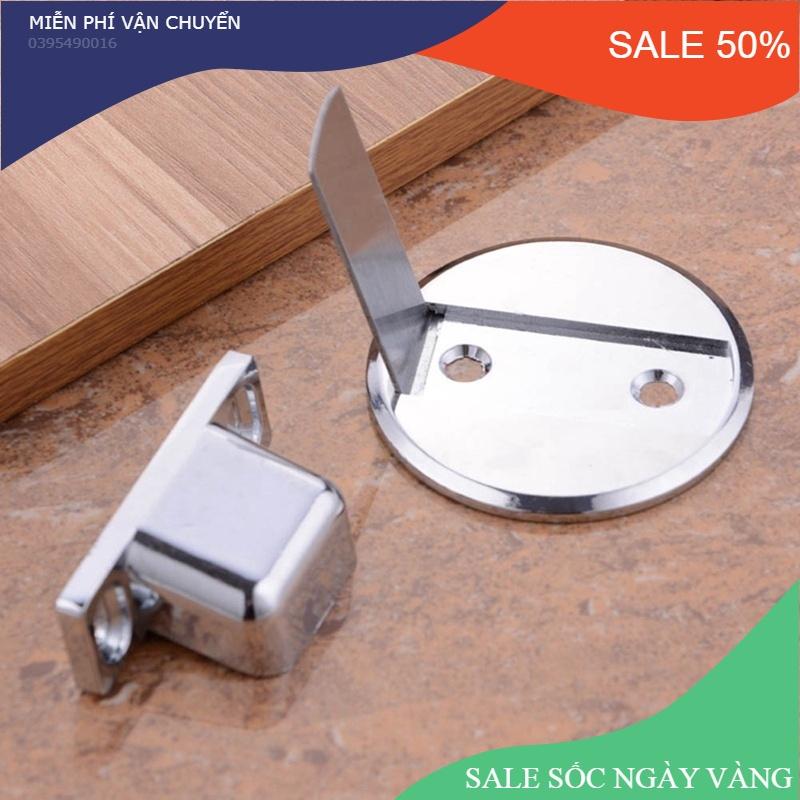 Dụng Cụ Chặn Cửa, Gài Cửa, Khóa Cửa Tự Dính Thông Minh Bằng Thép Không Gỉ Inox 304 Có Nam Châm Tiện Lợi ,Chống Va Đập