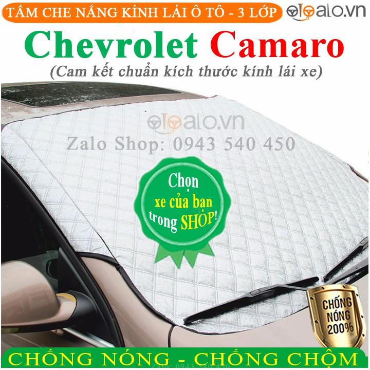 Tấm che chắn nắng kính lái ô tô Chevrolet Camaro 3 Lớp Cao Cấp Chắn Nắng Cản Nhiệt - OTOALO