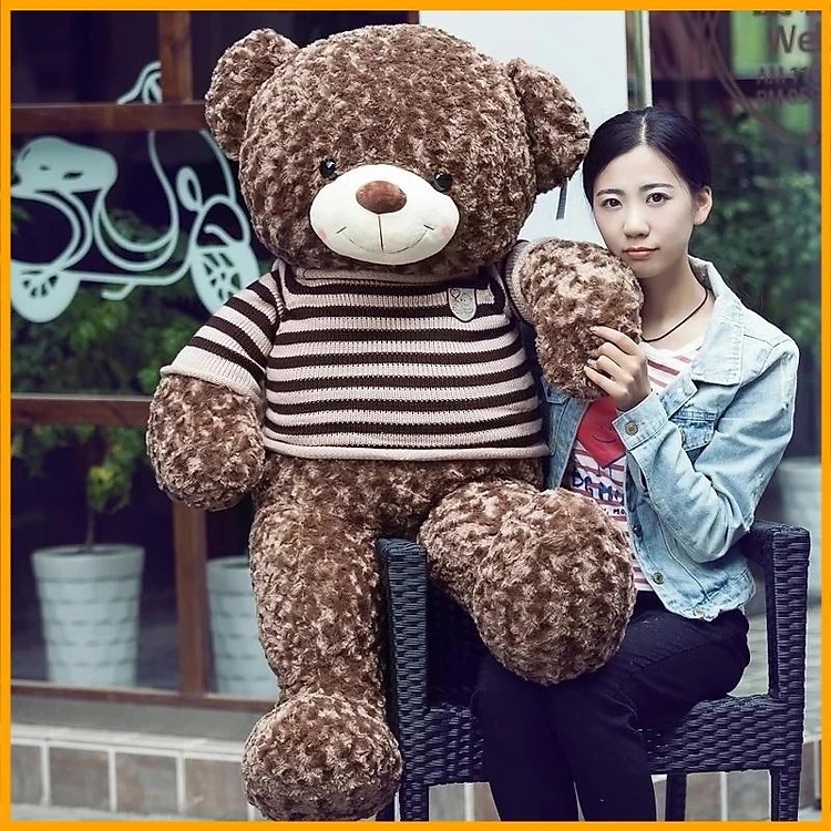 Thú nhồi bông Teddy mặc áo cute - Size từ 1m đến 1m7 - Quà tặng gấu bông teddy khủng lồ lông hoa cao cấp