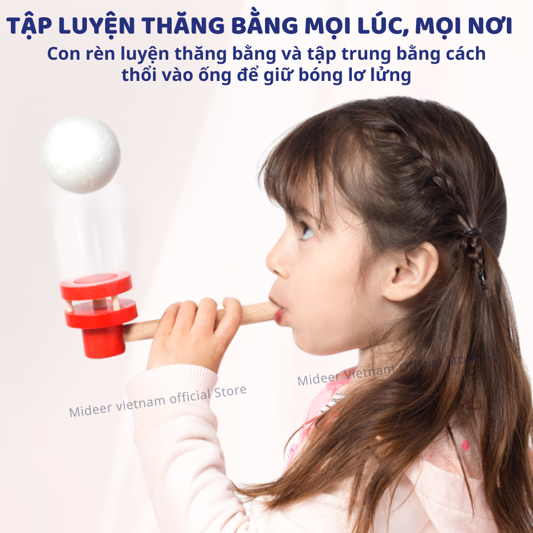 Bộ thổi bóng nổi Mideer Floating Ball Game, đồ chơi trí tuệ cho bé