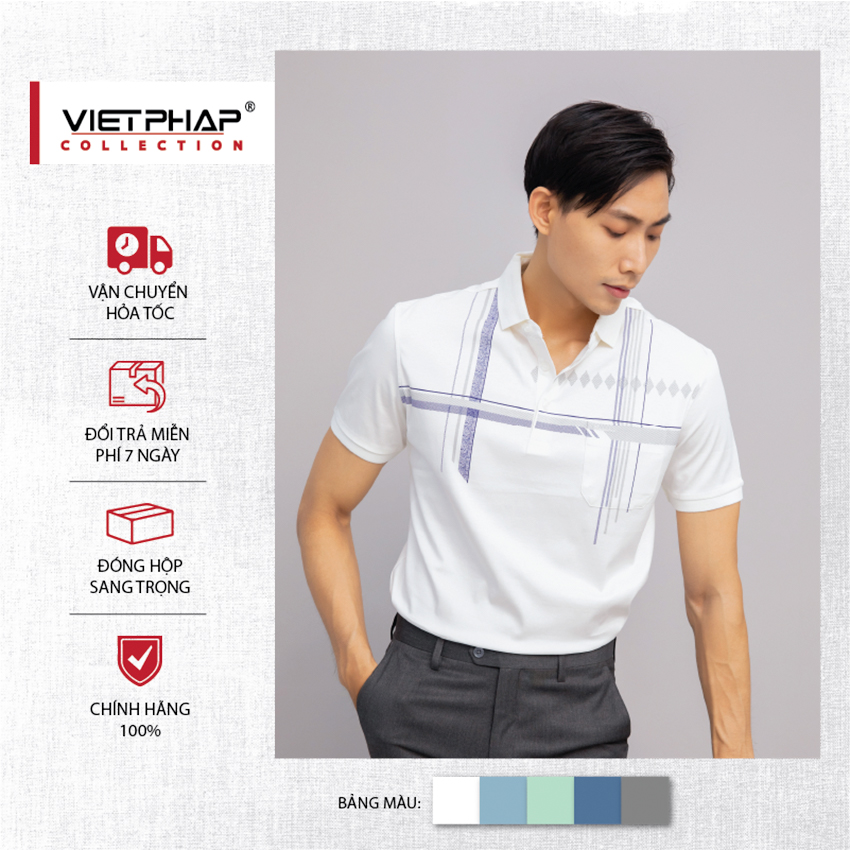 Áo Thun Cotton Lạnh Cao Cấp VIỆT PHÁP / Form Luxury - Chất liệu cotton co dãn và thấm hút mồ hôi tốt 31774