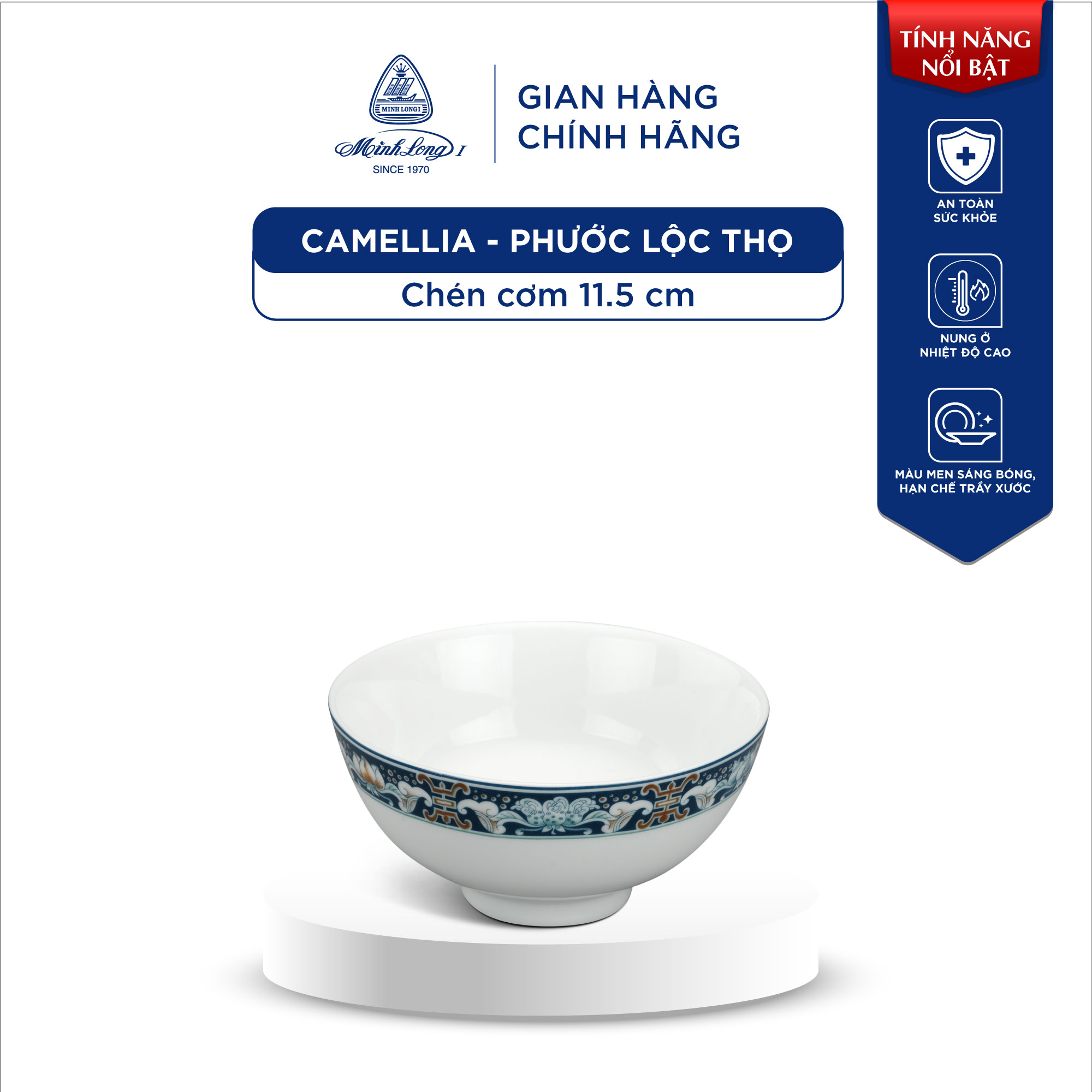 Chén Sứ Cao Cấp Minh Long 11.5 cm - Jasmine - Phước Lộc Thọ