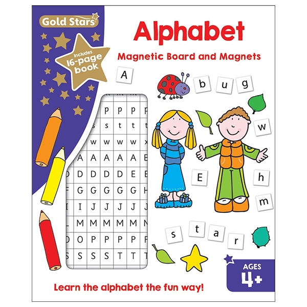 Gold Stars Magnetic Board And Magnets: Alphabets