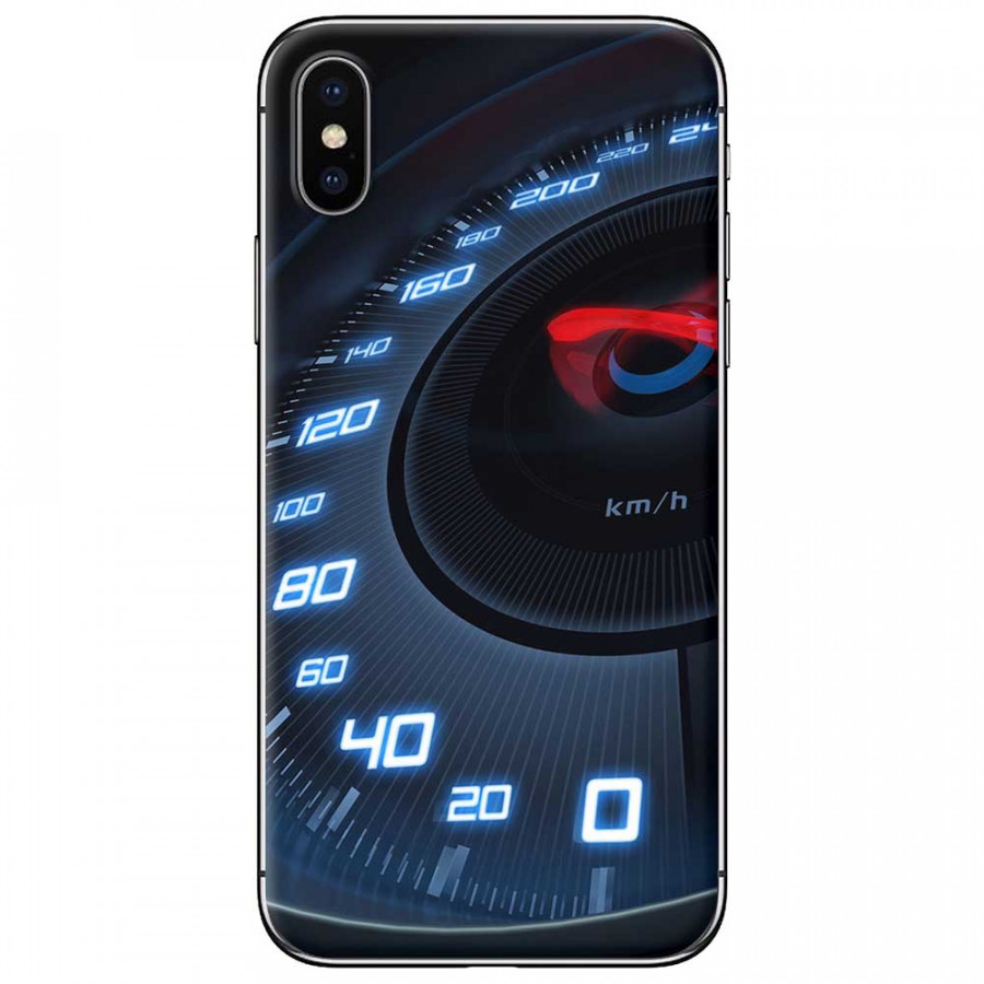Ốp lưng dành cho iPhone XS mẫu Đồng hồ tốc độ xanh